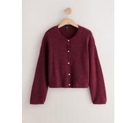 Next Berry Red Soft Touch Crew Neck Knitted Cardigan With Wool