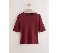 Next Berry Red Sparkle Half Sleeve Crew Neck T-shirt