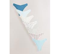 Next Bird & Stripes Extra High Leg Cotton Rich Knickers 7 Pack