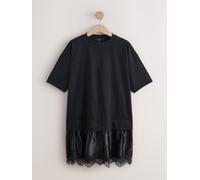 Next Black 2-in-1 Short Sleeve T-Shirt and Lace Mini Dress Black XL Regular (EU 48-50)