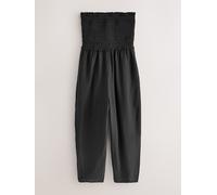 Next Black Bandeau Shirred Body Barrel Leg Jumpsuit