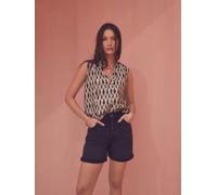 Next Black Bleach Relaxed Turn Up 100% Cotton Denim Shorts Black 8 P
