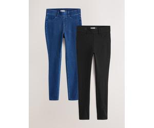 Next Black/Blue Full Length Jersey Denim Leggings 2 Pack