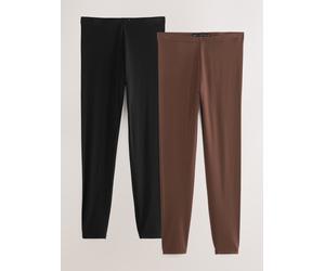 Next Black/Brown Full Length Leggings 2 Pack