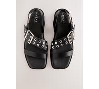 Next Black Buckle Strap Sandals