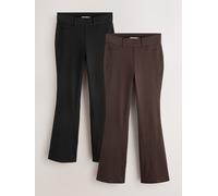 Next Black/ Chocolate Brown Full Length Jersey Denim Bootcut Leggings 2 Pack