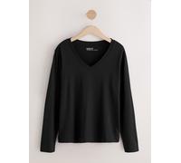 Next Black Cotton Modal Blend Slouch Long Sleeve T-Shirt