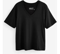 NEXT Femme T-Shirt Coupe Large à col en V en Modal Noir S