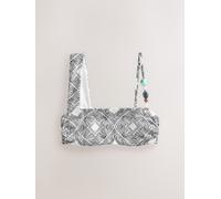 Next Black/Cream Aztec Asymmetric Bead Bikini Top