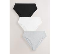 Next Black/Cream High Waist High Leg Ultimate Comfort Cotton Knickers 3 Pack