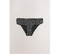 Next Black/Cream Spot Roll Top Bikini Bottoms