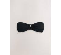 Next Black Crinkle Trim Bandeau Bikini Top