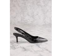Next Black Croc Embossed Leather Tabitha Simmons x Next Dela Slingback Point Heels Black Croc Embossed Leather EU 43 (UK 9)
