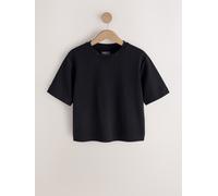 Next Black Cropped Heavyweight Short Sleeve Crew Neck T-Shirt