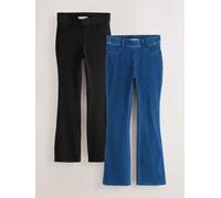 Next Black/Dark Blue Full Length Jersey Denim Bootcut Leggings 2 Pack