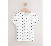 Next Black/Ecru Polka Dot Soft Touch Slinky Crew Neck Short Sleeve T-Shirt