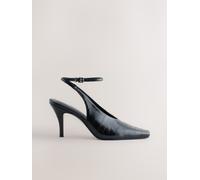 Next Black Eel Effect Forever Comfort? Pointed Toe Slingback Heels Black Eel Effect EU 37.5 (UK 4.5)