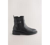 Next Black Extra Wide Fit Buckled Chelsea Boots
