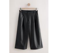 Next Black Faux Leather Jort Trousers