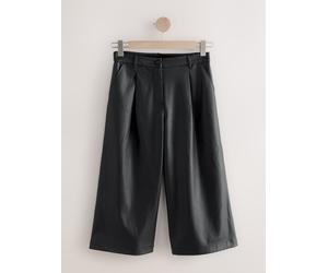 Next Black Faux Leather Jort Trousers