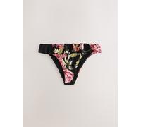 Next Black Floral Frill High Leg Bikini Bottoms