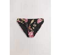 Next Black Floral Shirred Brazilian High Leg Bikini Bottoms