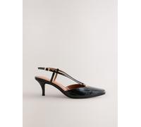 Next Black Forever Comfort Leather Hardware Slingback Heels Black EU 36 (UK 3.5)