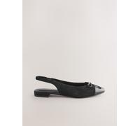 Next Chaussures plates Forever Comfort en cuir à bout rond avec naud et bride arrière Noir EU 39 (UK 6)