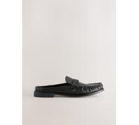 Next Black Forever Comfort Leather Ruched Mules Black EU 37.5 (UK 4.5)