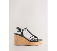 Next Black Forever Comfort Plaited Strappy Wedge Heels