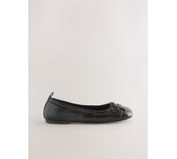 Next Black Forever Comfort Square Toe Bow Ballet Flats Black EU 38 (UK 5)