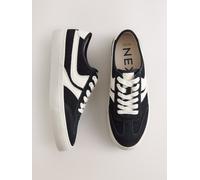 Next Black Forever Comfort Suede Side Stripe Skater Lace Up Trainers