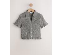 Next Black Gingham Short Sleeved Shirt Black EU 44 (UK 16)