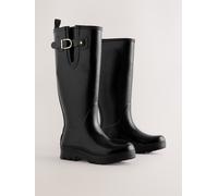 Next Black Gloss Premium Faux Fur Lined Knee High Wellies