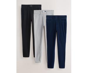 Next Black/Indigo Blue/Grey Full Length Jersey Denim Leggings 3 Pack