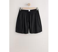 Next Black Linen Blend Drawstring Bermuda Shorts Black EU 34 (UK 6)