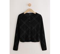 Next Black Long Sleeve Flocked Mesh Cardigan