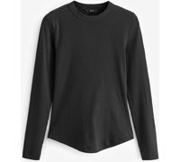 Next Black Long Sleeve Ribbed Crew Neck Top