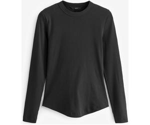 Next Black Long Sleeve Ribbed Crew Neck Top