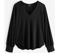 Next Black Long Sleeve V-Neck Jersey Blouse