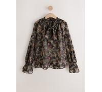 Next Black/Multi Flocked Velvet Paisley Blouse