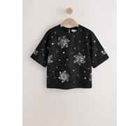 Next Black N. Premium Embellished Faux Suede T-Shirt