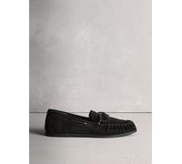 Next Black N. Premium Ruched Leather Loafers Black EU 37 (UK 4)