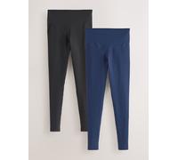 Next Black/Navy 2 Pack Active Sports Sculpting High Waisted Leggings