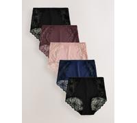 Next Black/Navy/Praline Nude Full Brief Modal & Lace Knickers 5 Pack