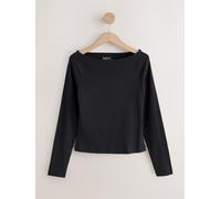 Next Black Open Slash Neck Soft Touch Long Sleeve Top