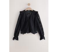 Next Black Paisley Lace V-Neck Blouse