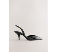 Next Black Patent Forever Comfort Pointed Toe Curvy Slingback Heels Black Patent EU 35.5 (UK 3)
