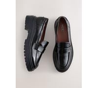 Next Black Patent Standard/Wide Fit Chunky Loafers Black Patent EU 39 (UK 6)