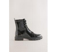 Next Black Patent Standard/Wide Fit Forever Comfort Lace-Up Boots